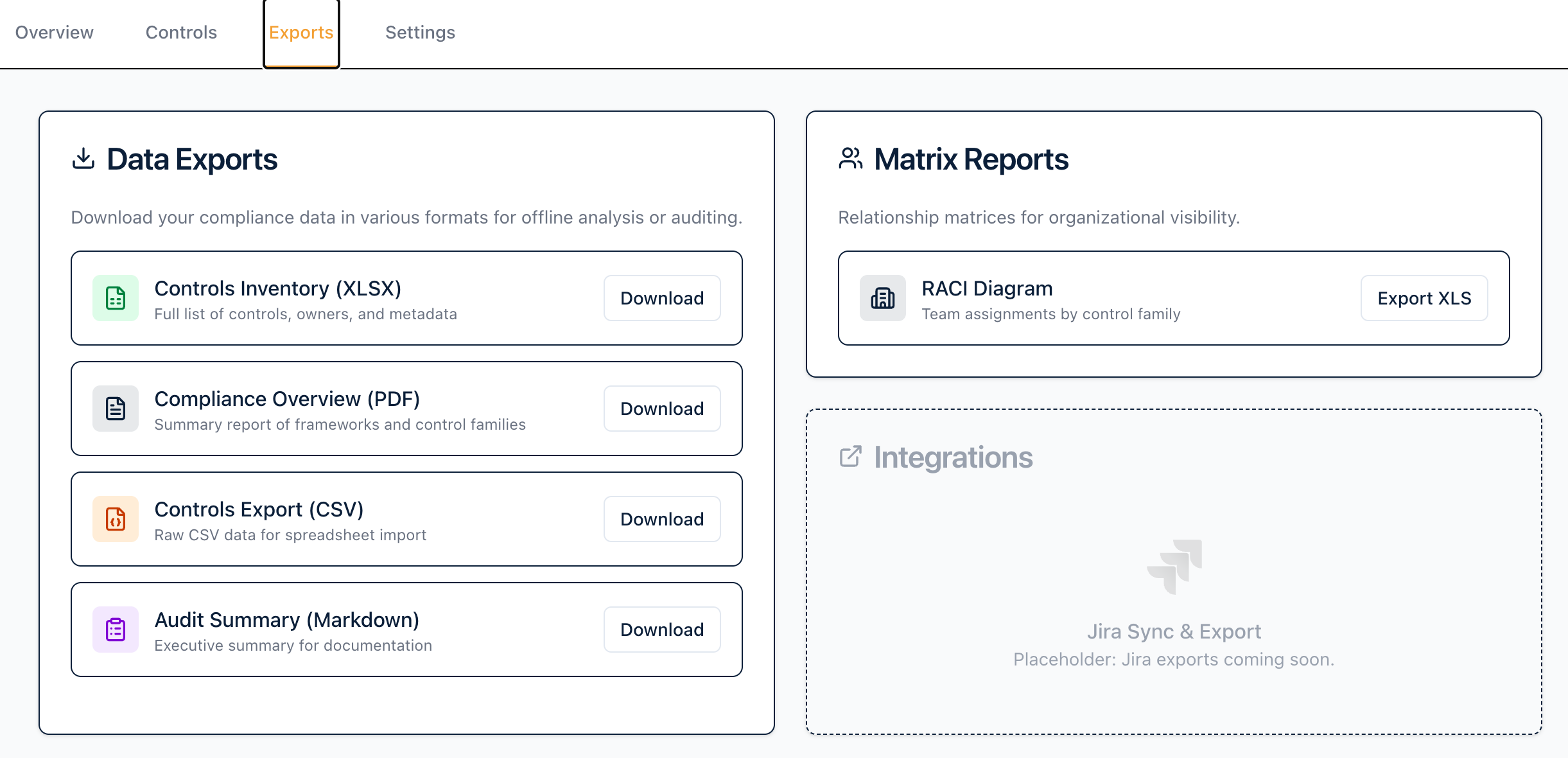 Audit-ready exports